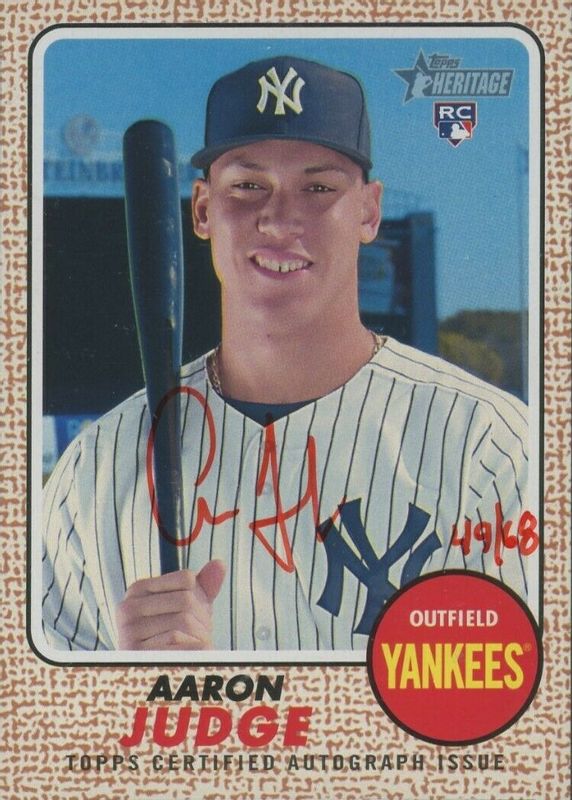 Autographed New York Yankees Aaron Judge 2017 Topps Fire Magenta